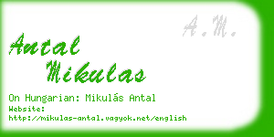 antal mikulas business card